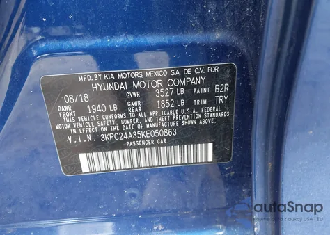 2019 Hyundai Accent Se from USA, damaged, VIN 3KPC24A35KE050863